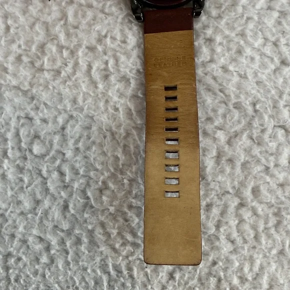 Diesel Oversized Grayed Out Black Dial with Brown Leather‎ Strap Watch Men’s